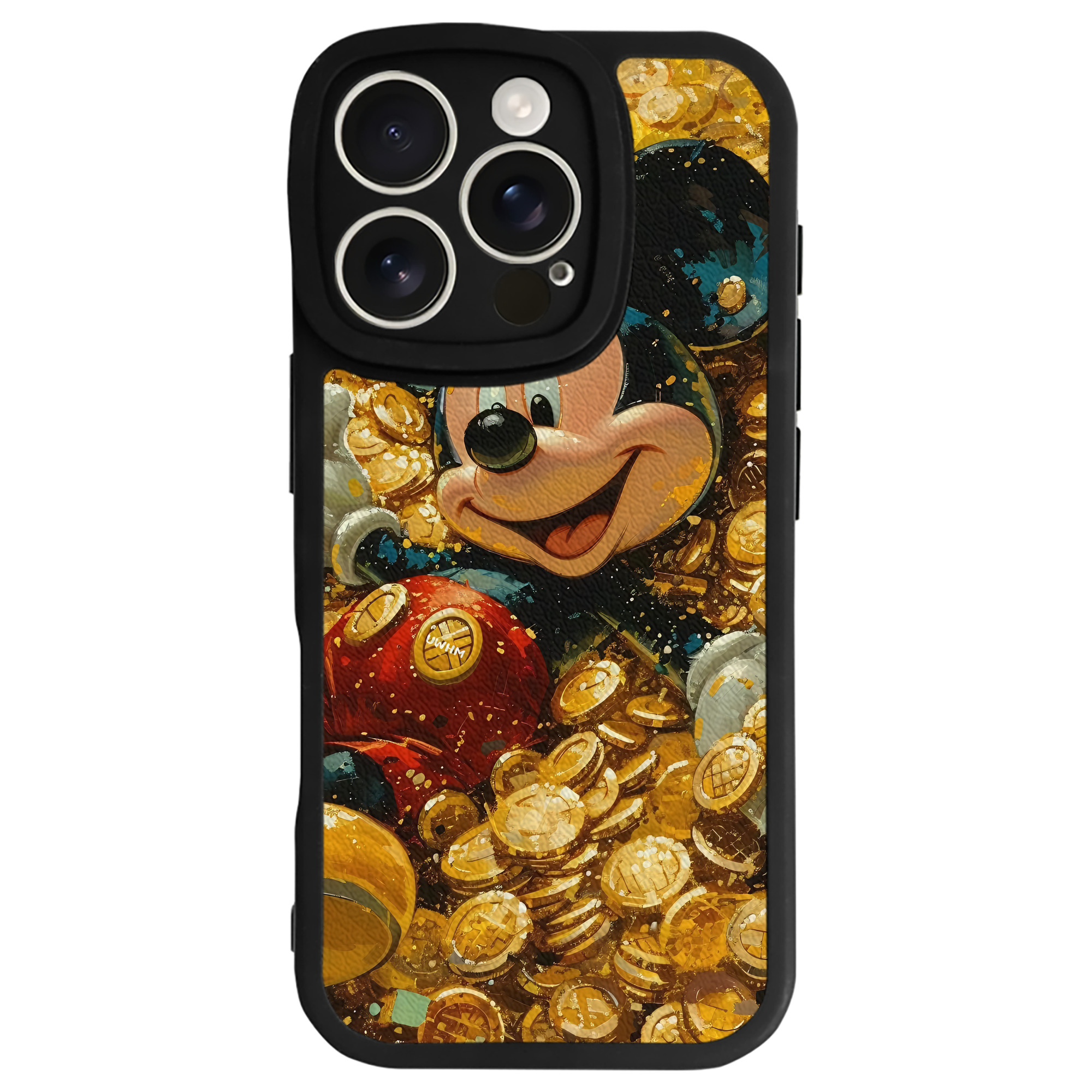 （画像用） ミッキーマウス Mickey Mouse 【iPhone 16シリーズ対応】シリコンスマホケース（レザー調） 材質：シリコン